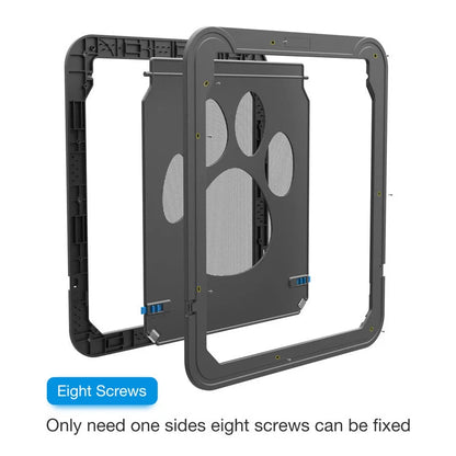 Black ABS anti-bite screen door for medium and large dogs with magnetic closure