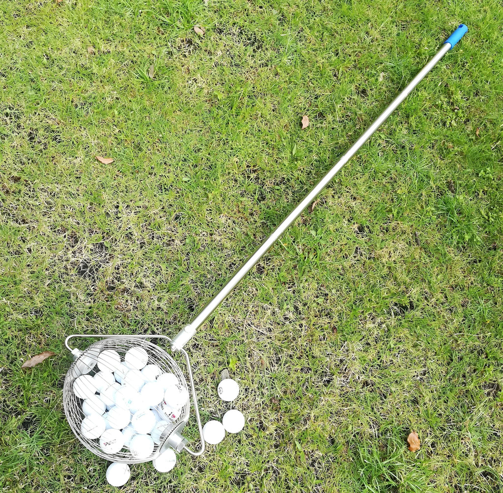 Stainless steel golf ball picker retriever tool with metallic finish