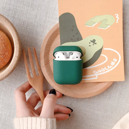 Black plastic wireless Bluetooth headset case for AirPods 1 and 2, 5.8 cm size with snap lid