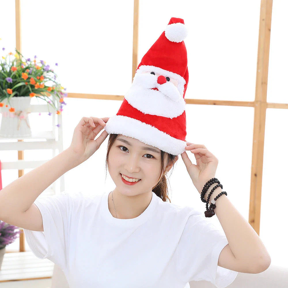 Electric Christmas Hat with colourful lights and song features, perfect for festive celebrations