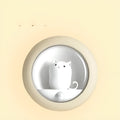 Baby sleep lamp with colour-changing projection light on bedside table