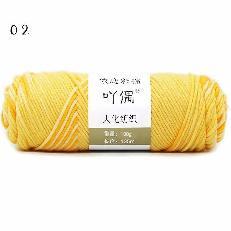 8 strands gradient milk cotton wool for hand knitting in various colours