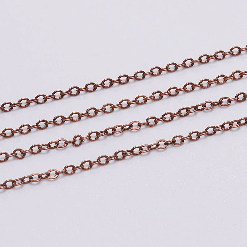 Copper Clad Iron Cross Chain for DIY jewellery making in various colours and thicknesses
