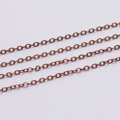 Copper Clad Iron Cross Chain for DIY jewellery making in various colours and thicknesses