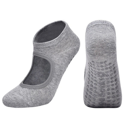 Yoga socks with silicone grip patterns on sole in bean green colour