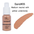 Oil control concealer foundation bottle 3.4cm x 3.4cm x 10cm with switch pump head, available in 6 shades from Porcelain to Honey