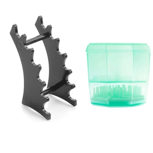 14-hole makeup brush holder in various colours for organizing and drying brushes