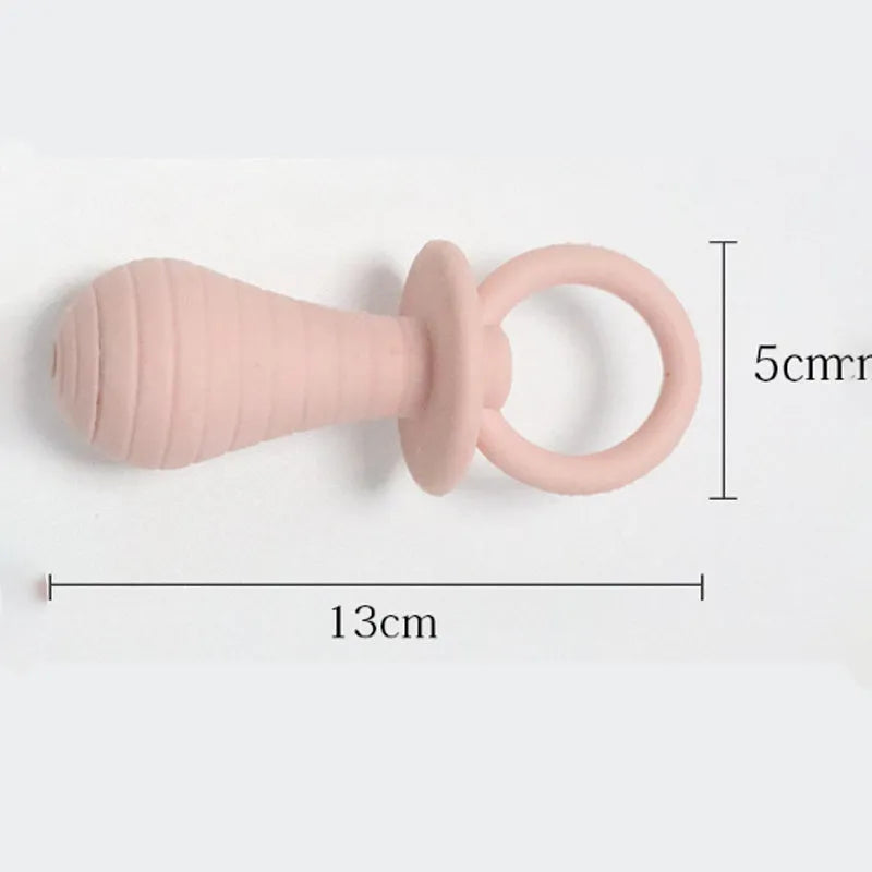 TPR pet pacifier chew toy with squeaker for newborn dogs and cats in blue colour