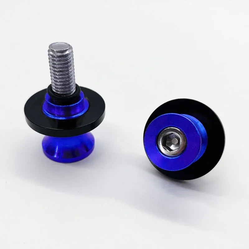 Aluminium alloy CNC-machined frame screw for motorbike parking lift in gold colour side view