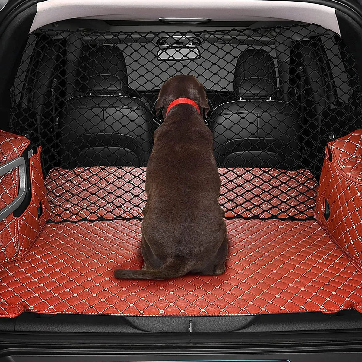 Black mesh dog protective net isolation fence for hatchback car trunk 120cm by 70cm