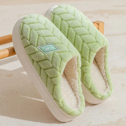 Cozy Non-Slip Plush House Slippers for Men and Women in a variety of fashionable colors with thick, non-slip soles and soft, plush lining for maximum comfort and traction.