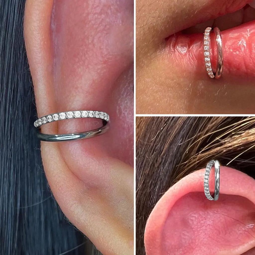 Titanium alloy fork nose ring in silver colour with 1.2mm thickness