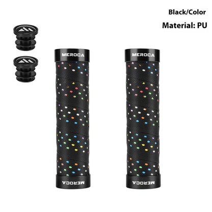 Lockable bicycle handlebar covers with anti-slip winding pattern in black-red colour combination