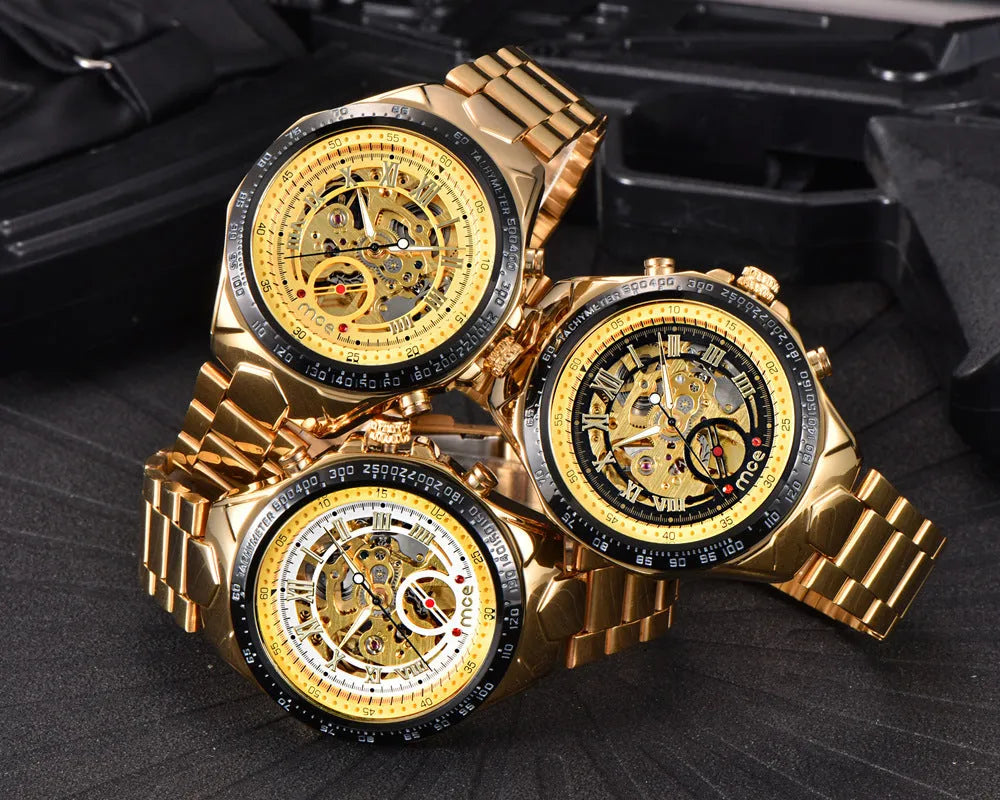 Men's MCE certified explosion-proof mechanical wristwatch shown in one of four available colour options.
