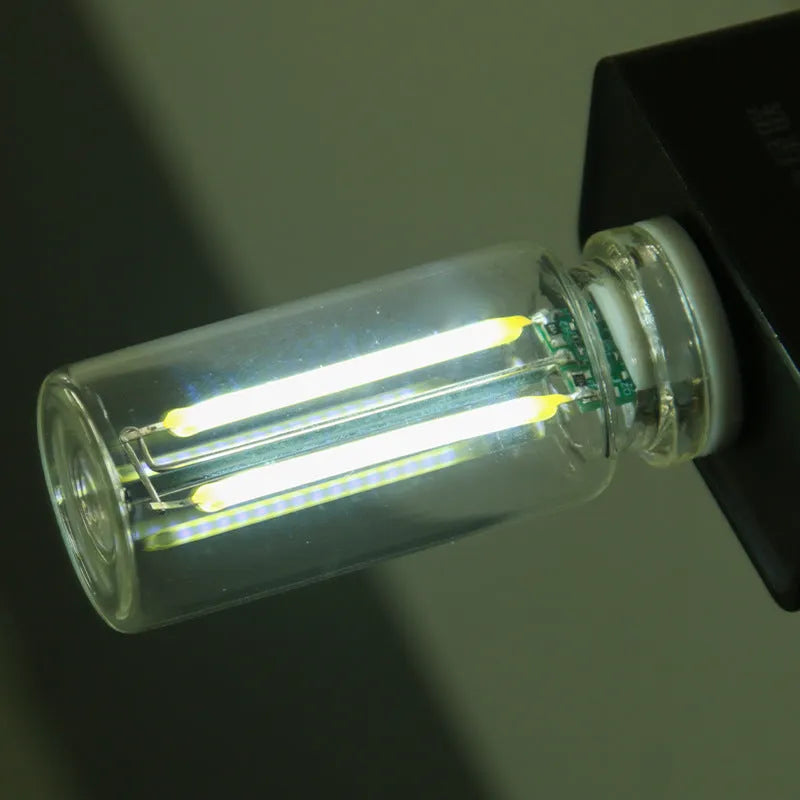 RX9001 transparent glass USB touch night lamp showing compact size and modern design.