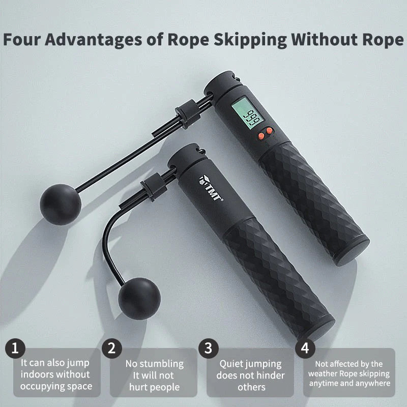 TMT Electronic Wireless Skipping Rope with digital counter and non-slip handles