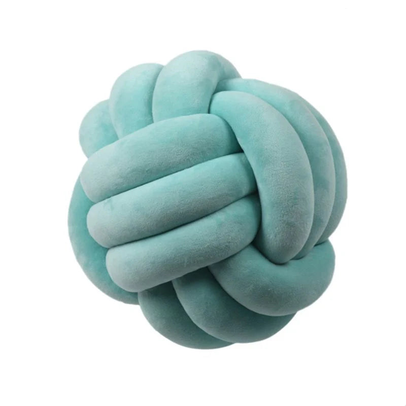 Knotted Plush Ball Design Round Throw Pillow in assorted colours and sizes