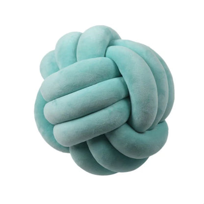 Knotted Plush Ball Design Round Throw Pillow in assorted colours and sizes