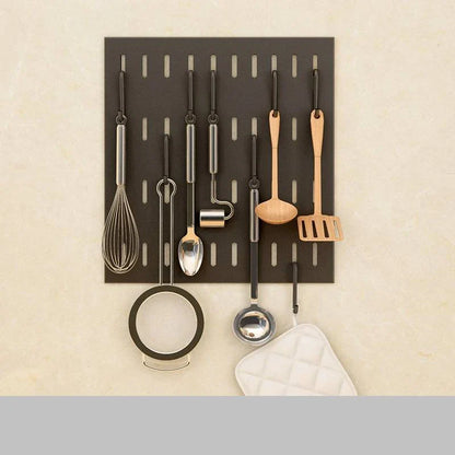 Stainless steel kitchen wall storage rack with hole plate for customisable organisation