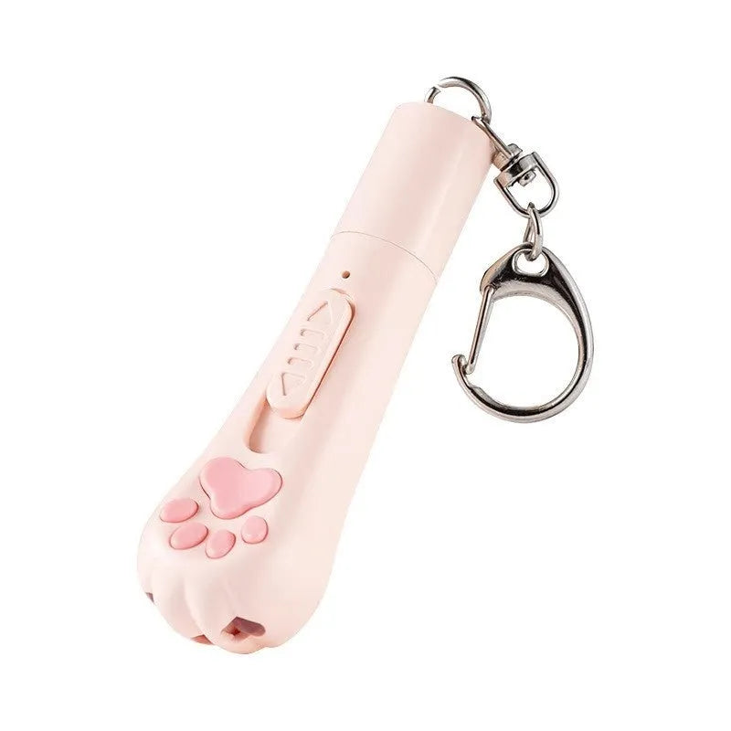 USB charging cat pen light toy in pink, cream, or sky blue colour for interactive play with cats