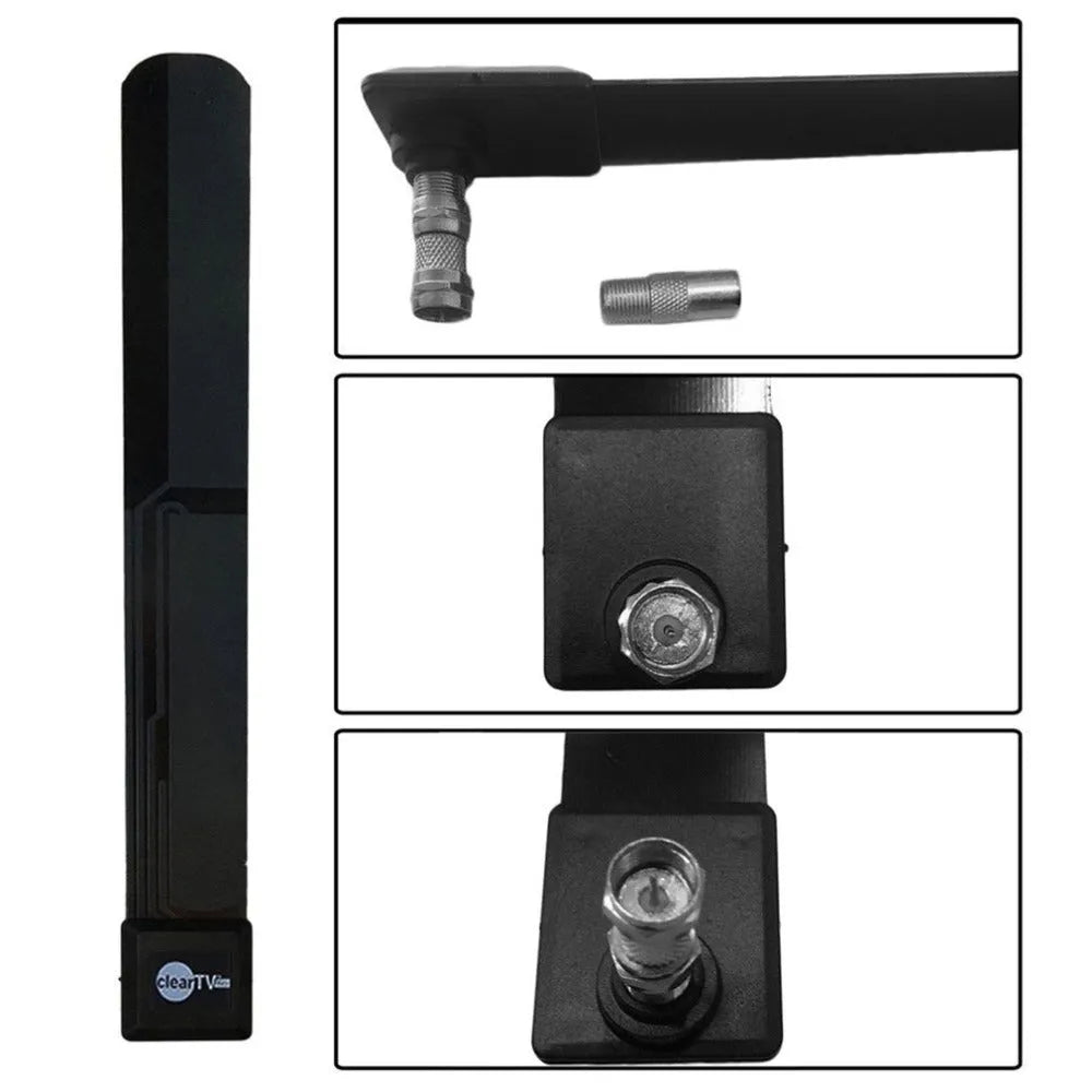 Clear TV Key HD Digital Satellite Indoor TV Aerial in black plastic with slim design