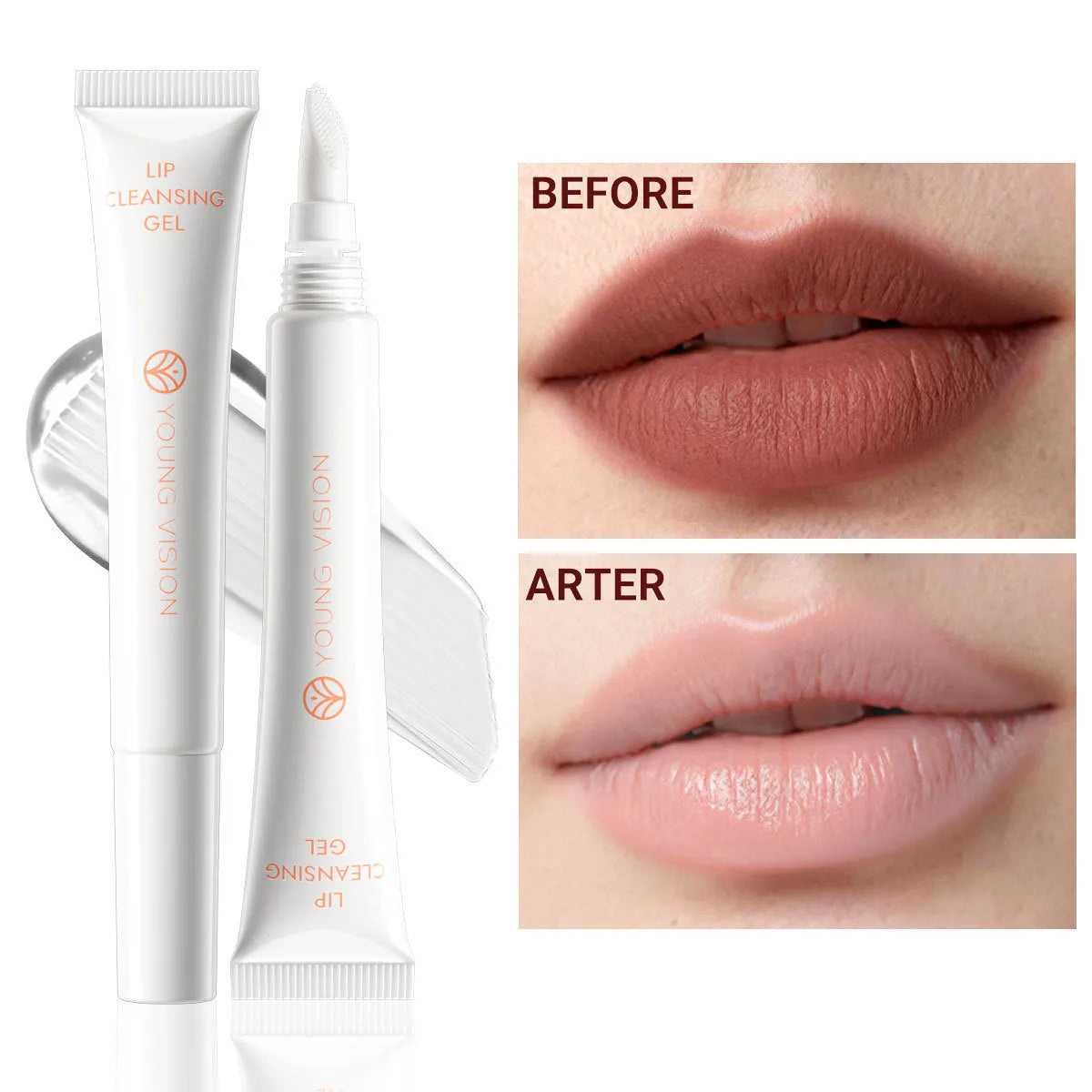 Three-in-one lip makeup remover gel in standard bottle for gentle waterproof makeup removal