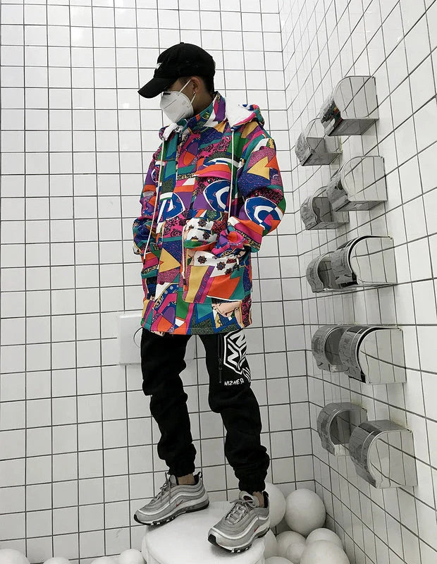 Graffiti trench coat in 100% cotton with unique design