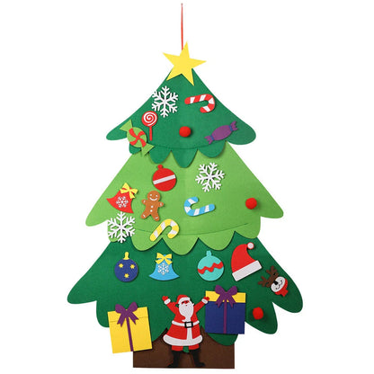 DIY Felt Christmas Tree Window Decoration Pendant for kids, green, 115x80cm
