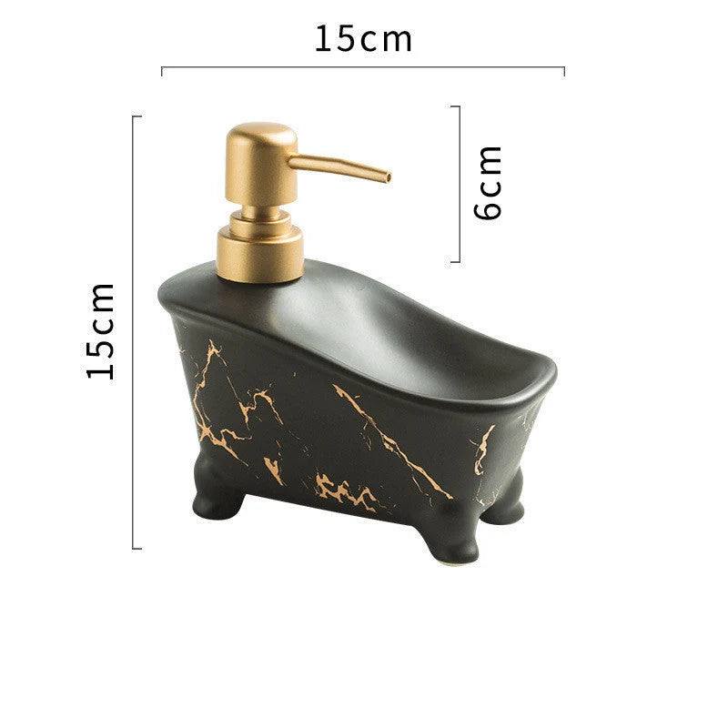 Ceramic hand sanitizer shower gel dispenser with marble pattern design