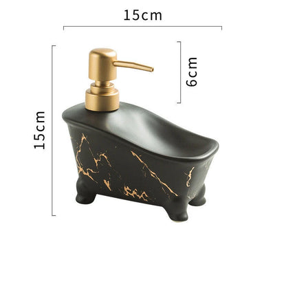 Ceramic hand sanitizer shower gel dispenser with marble pattern design
