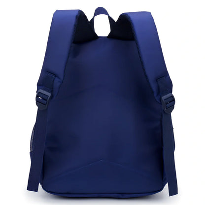 Cartoon bear nursery schoolbag in deep blue or Mei red, 25 cm high with padded straps for boys