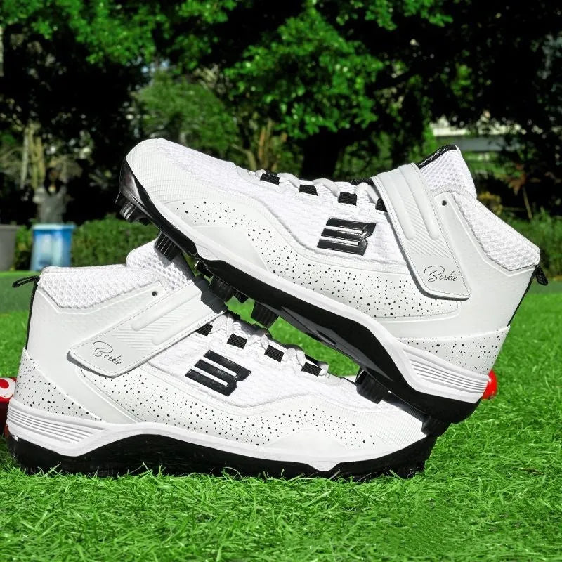 Black and white velcro training sneakers with wear-resistant rubber outsole and superfine mesh upper