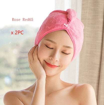 Microfiber hair dryer cap for women, 60x25cm, available in multiple colors