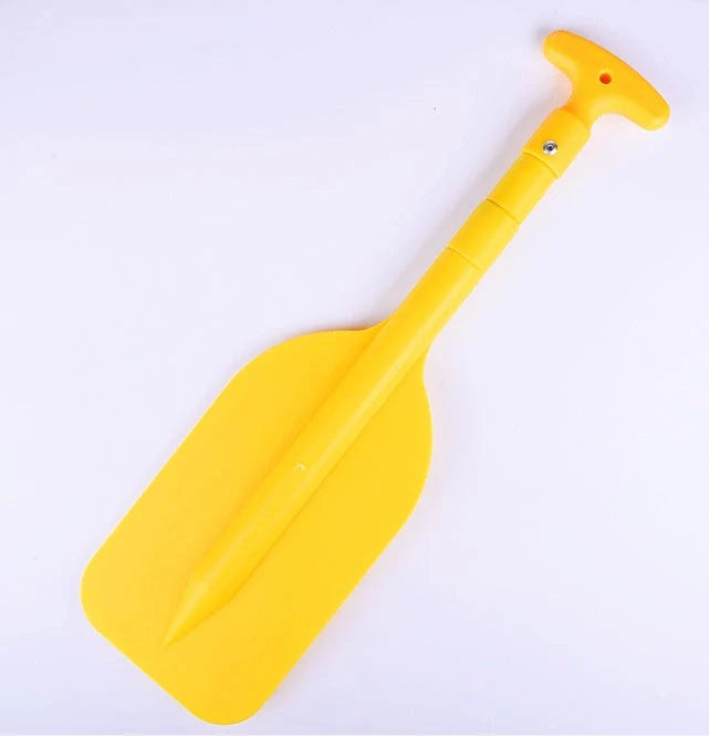 Retractable paddle with telescopic aluminum alloy shaft and high-impact PVC blade for inflatable boats