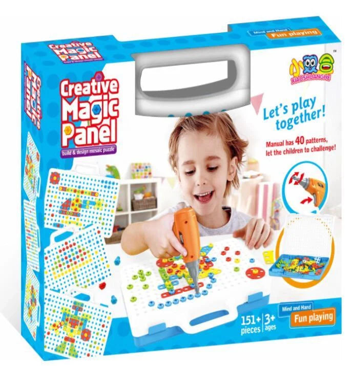 Creative Building Kits Educational Blocks Sets with safe plastic power drill for children