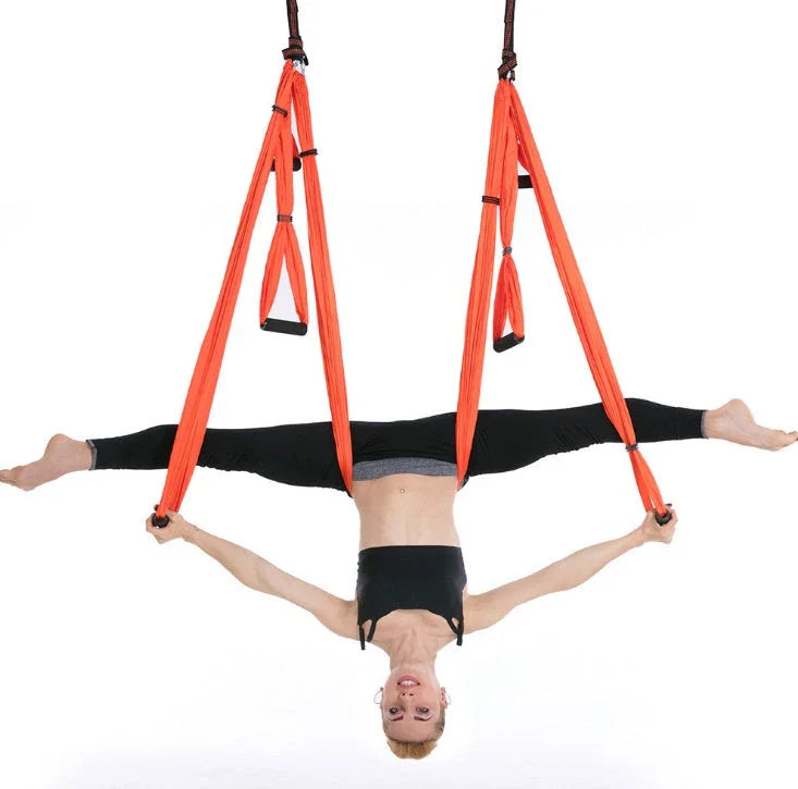 Anti-Gravity Yoga Hammock made of durable nylon fabric, available in a range of vibrant Kiwi-friendly colours