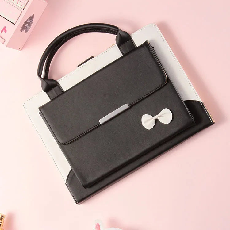 Imitation leather iPad case with wallet style and sleep function available in black, pink, royal blue, and Chinese red