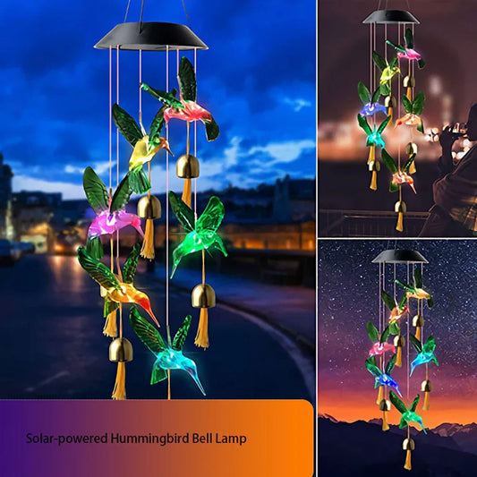 Enchanting solar-powered windchime with color-changing LED lights and chime melody for outdoor decor