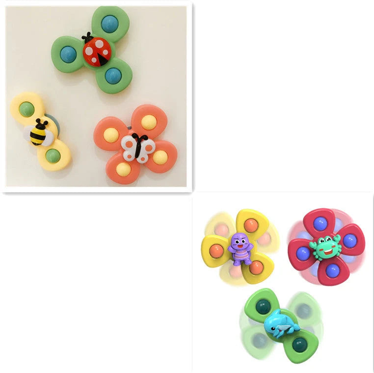 Kids Gyro Insect Sucker Spinner Rattle Bath Toy for Baby Toddlers