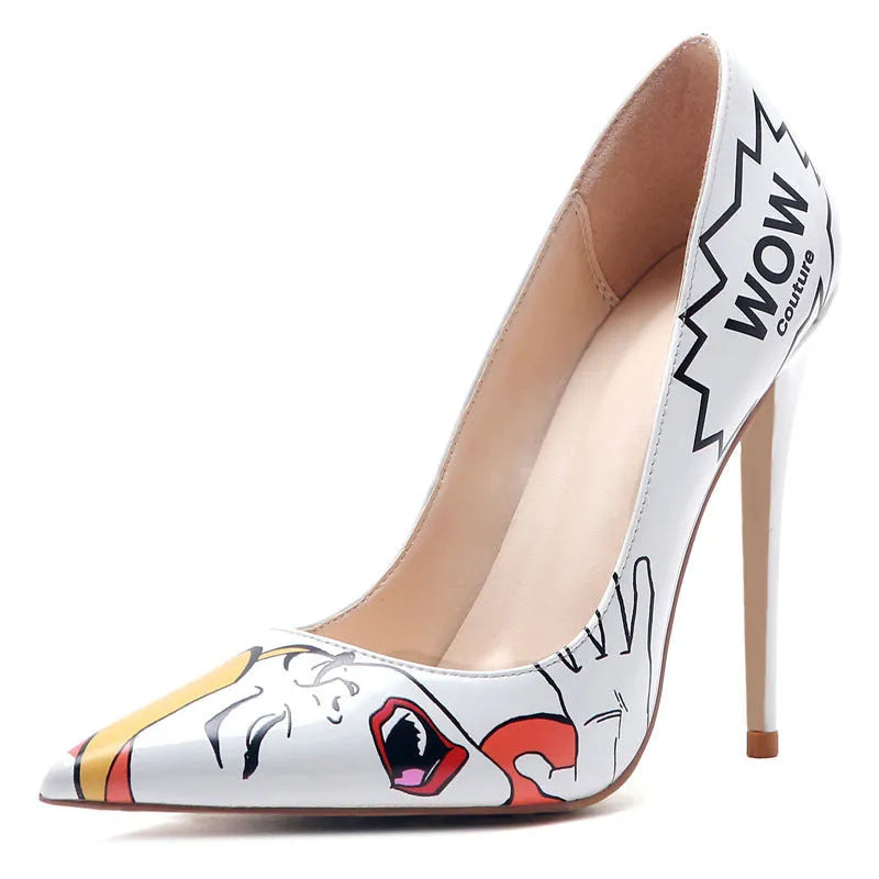3D printed high heels in black grey with microfiber fabric upper and non-slip rubber sole