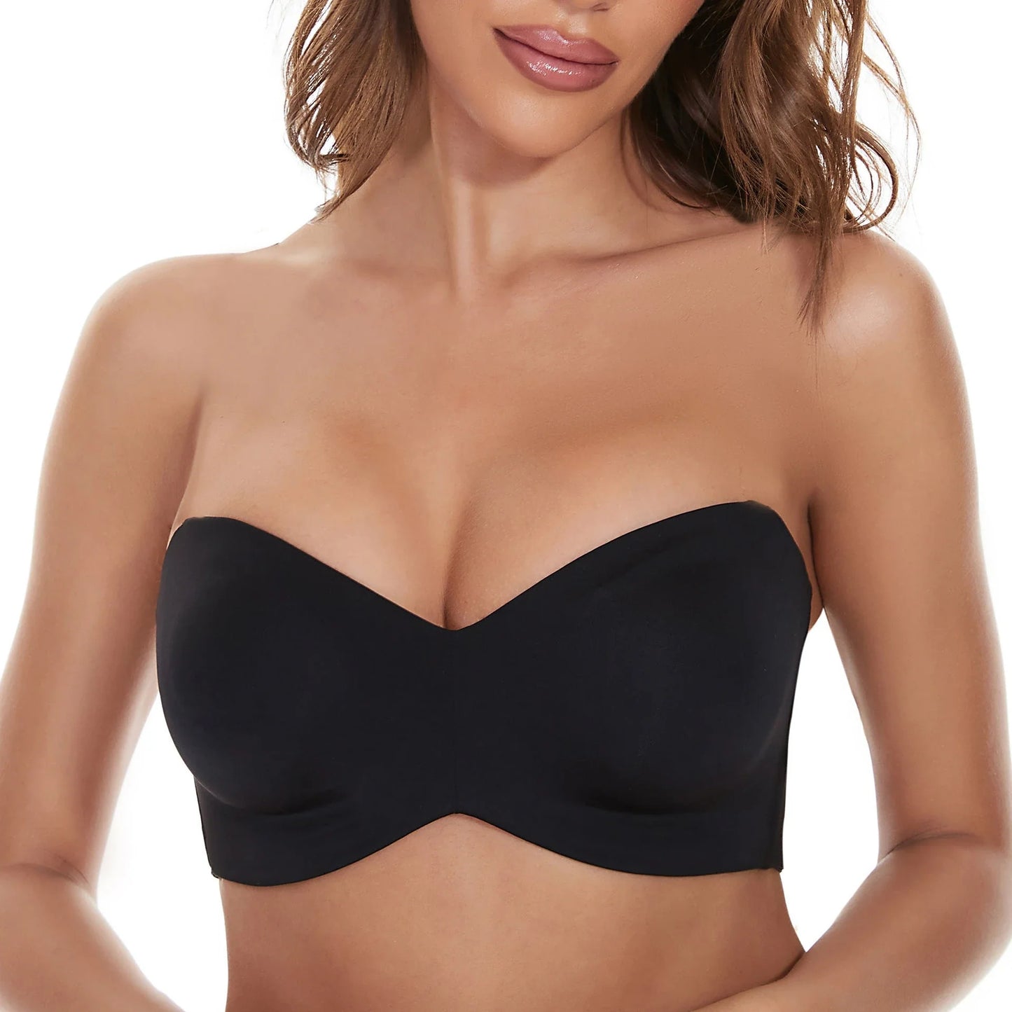 Invisible Seamless Wireless Push-Up Bra with Steel Ring in Black and Skin Tone Colors