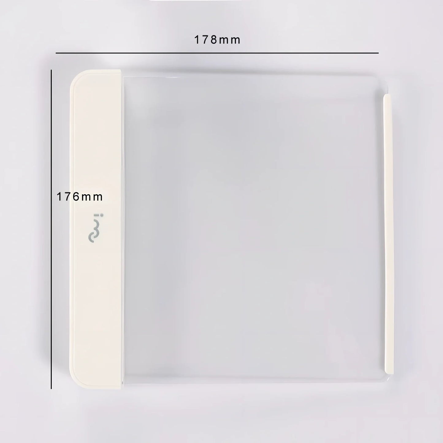 Compact dimmable LED book lamp in black with 17.6x17.8 cm panel for eye-safe night reading