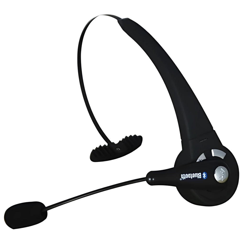 Black and silver Bluetooth wireless headset with headband design and microphone for PS3 and mobile phone voice calls