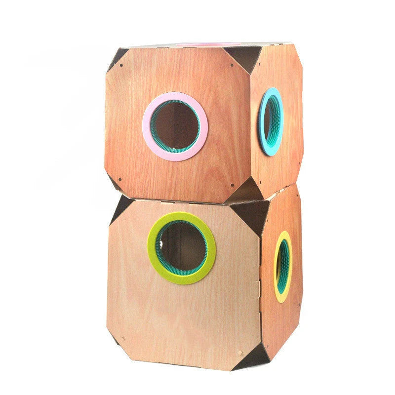 DIY Multipurpose Cat Hiding Box Toys with Cardboard Hair Removal for durable play and grooming