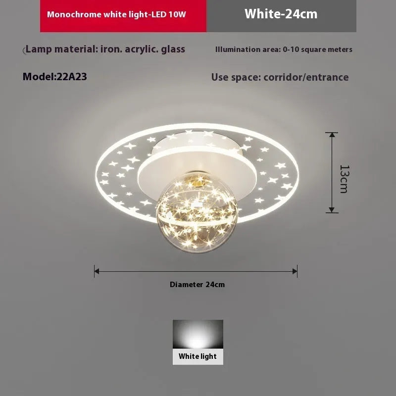 Modern LED ceiling lamp for corridors in gold, black or white finish with adjustable colour temperature
