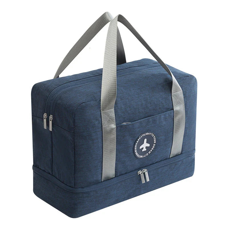 Waterproof multifunctional shoe bag in various colours with laminated zipper pockets