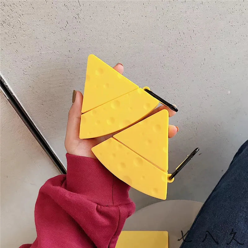 Yellow silicone protective cover for Apple AirPods 1st/2nd generation and AirPods Pro 3rd generation wireless Bluetooth earphone case