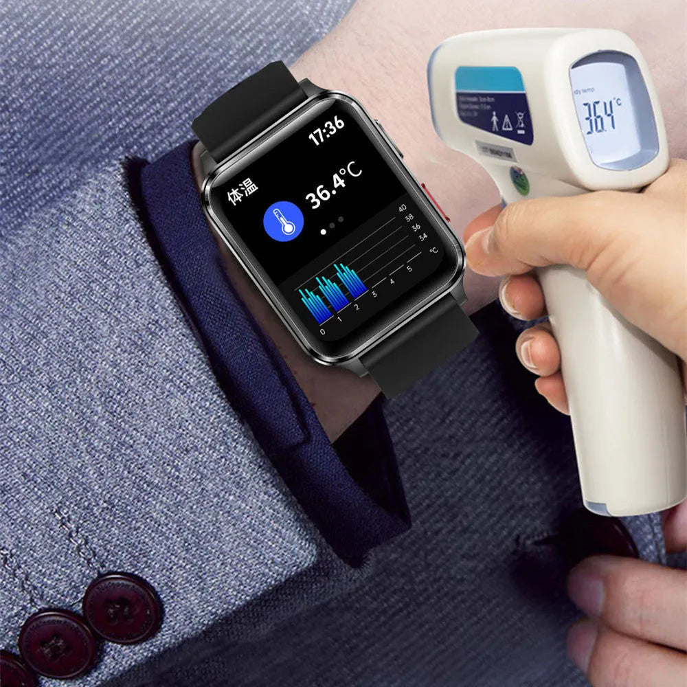 Air Type multi-sport watch with a blue silicone strap and a 1.70-inch screen displaying fitness metrics