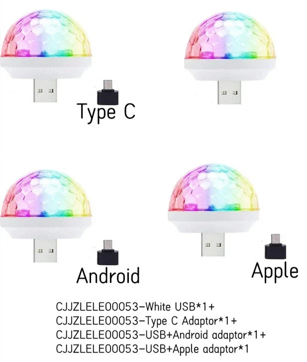 USB 5V Disco Ball Projector with vibrant LED light effects
