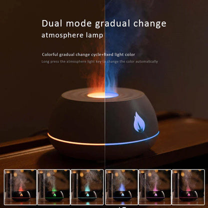Soothing Flame Humidifier with 7-Color Lighting, Essential Oil Diffuser, and Automatic Shut-Off Feature